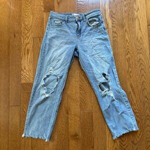 SO High Rise Straight Ripped Jeans